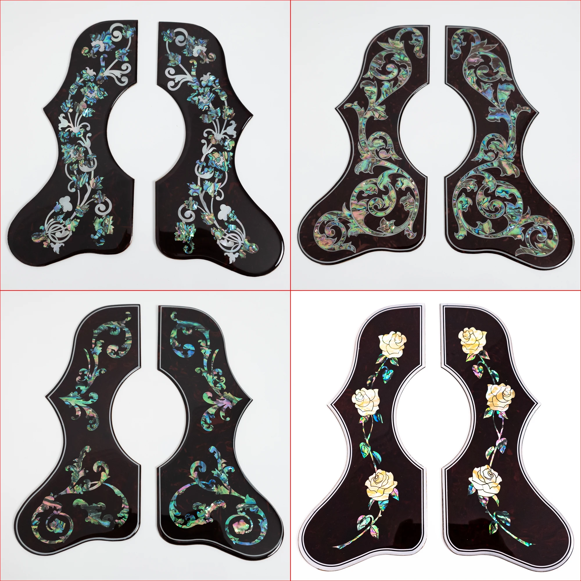 Acoustic Guitar Pickguard Genuine Abalone Shell for J-200 SJ-200 40–42 Inch Guitar Left and Right Scratch Plates Set