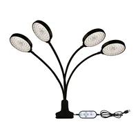 LED Grow Light Full Spectrum White Light 4/8/12H Timer 5 Brightness Leves Clip Plant Growing Light for Indoor Plant Seedlings S