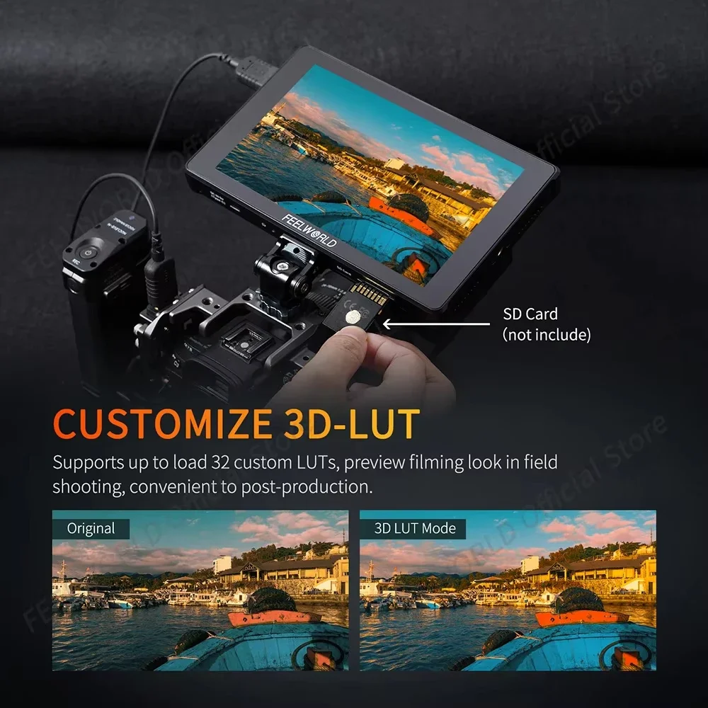 FEELWORLD F7 PLUS 7-Inch DSLR Camera Field Monitor Touch Screen 4K HDMI High Brightness 1200nit