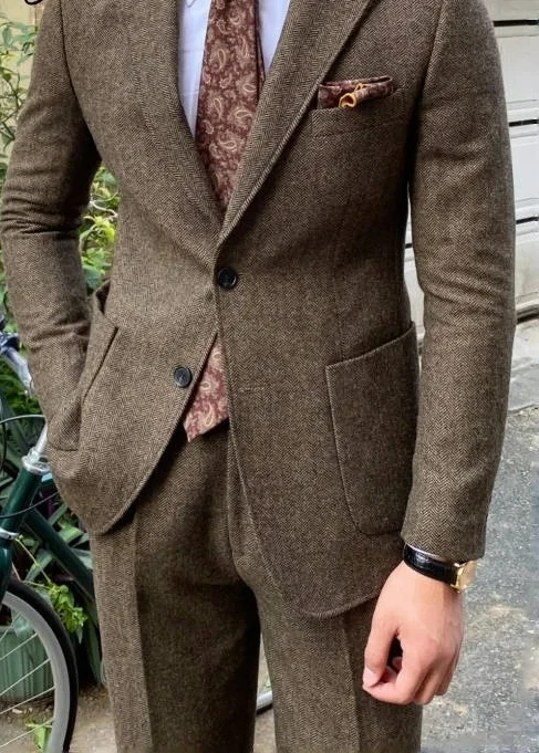 

2025 Men's Single-breasted 2-piece Suit Thick style for autumn and winter Formal Elegant Banquet Suit Hot
