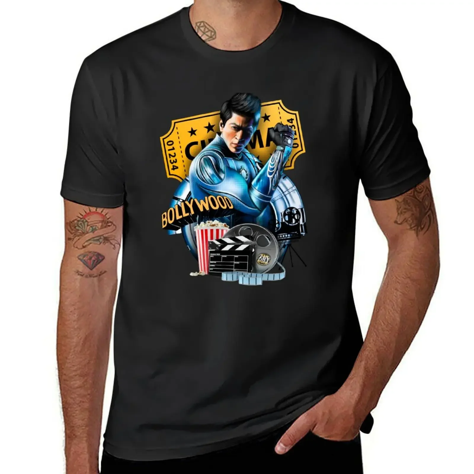 

Shahrukh Khan Portrait art T-Shirt quick-drying vintage graphic tee t shirt men 100℅ cotton