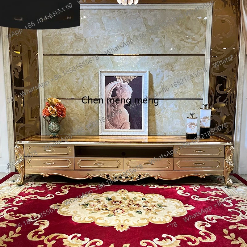 

Французский шкаф для телевизора из цельного дерева, европейский роскошный резной классический фон для гостиной, шкаф для гостиной из цельного дерева