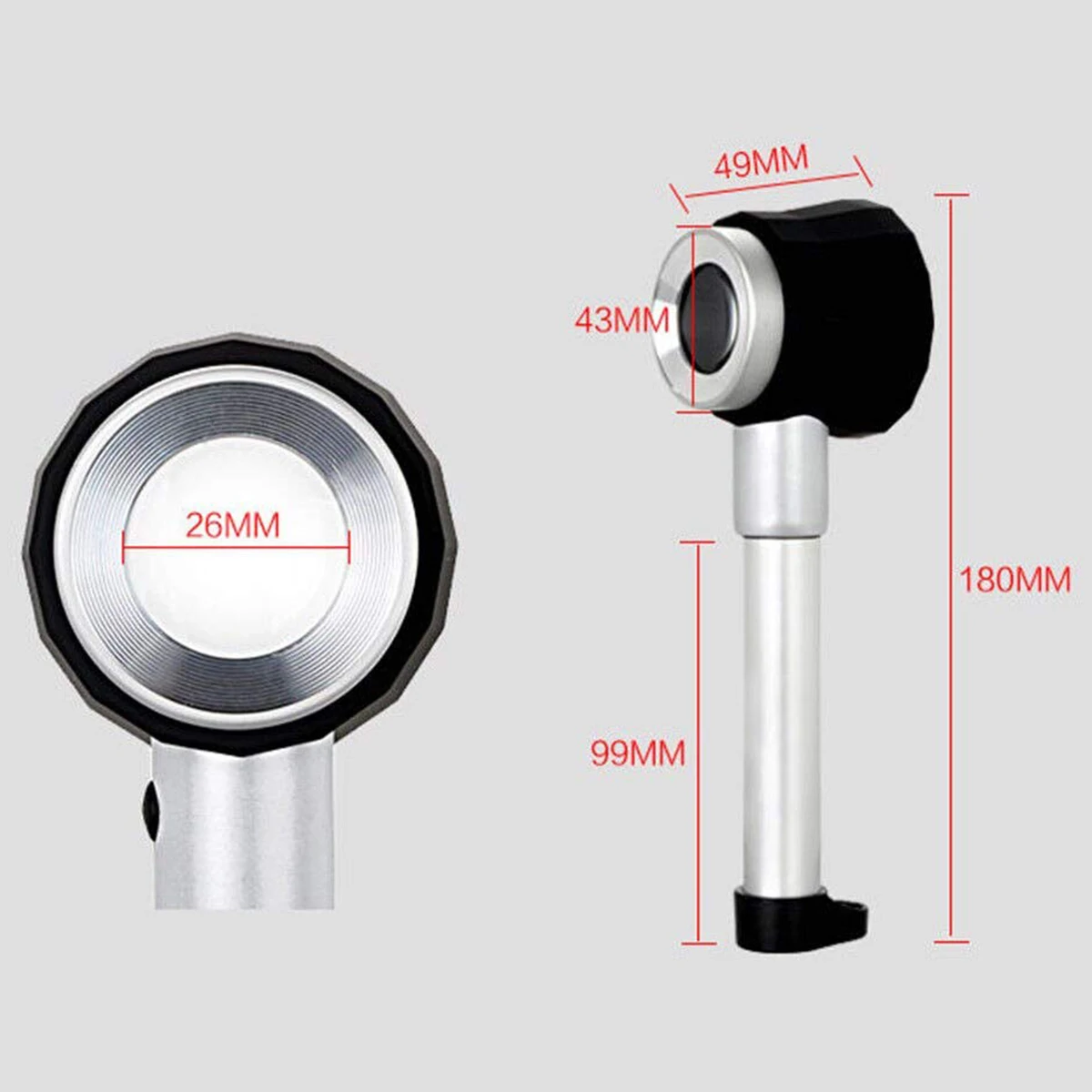 ABFKW Handheld 45X Folding Linen Tester Metal Magnifiers Cloth Thread Counter Magnifier Magnifying Glass with Light Calibration