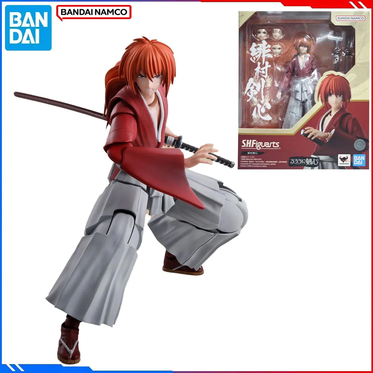 

Genuine Bandai Original Rurouni Kenshin Figure Model Kits S.H.Figuarts 1/12 Anime Figures Himura Kenshin Action Model Toys Gift