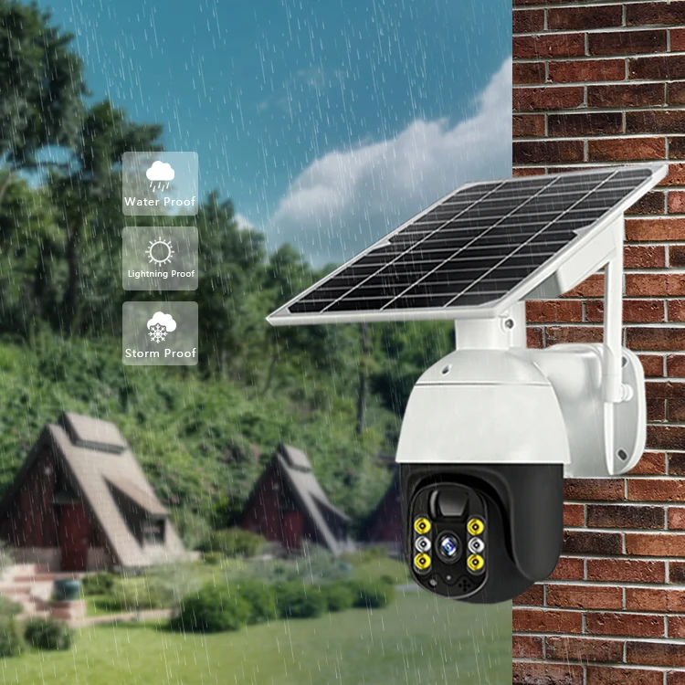 4MP EseeCloud  APP  WIFI IP Camera  Solar Power Wireless PTZ Full Color Home Security Intercom CCTV Baby Monitor