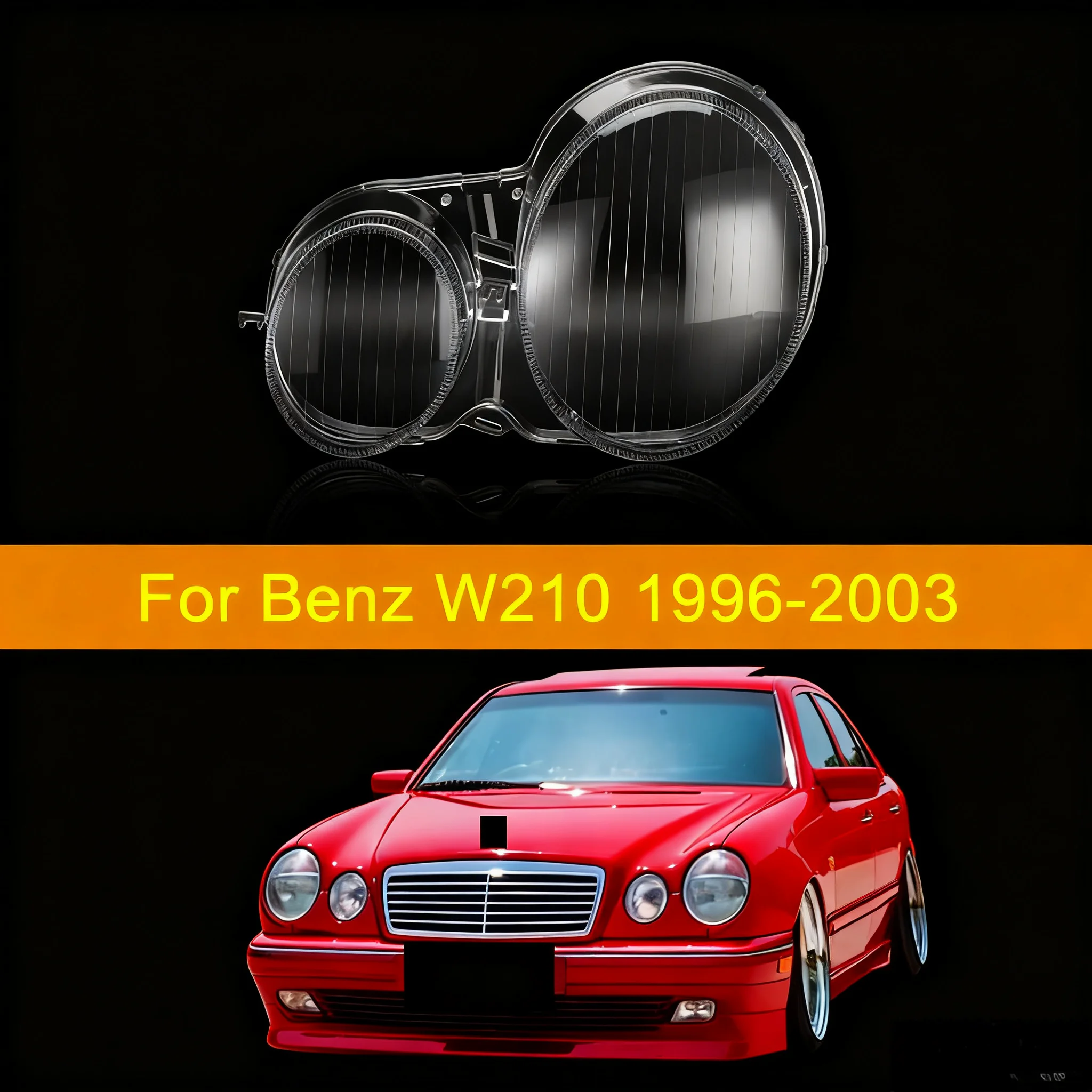 

Pair of Car Headlight Lens Glass Cover For Mercedes-Benz W210 E-Class 1996 - 2003 E200 E240 E260 E280 E350 Lamp Cover