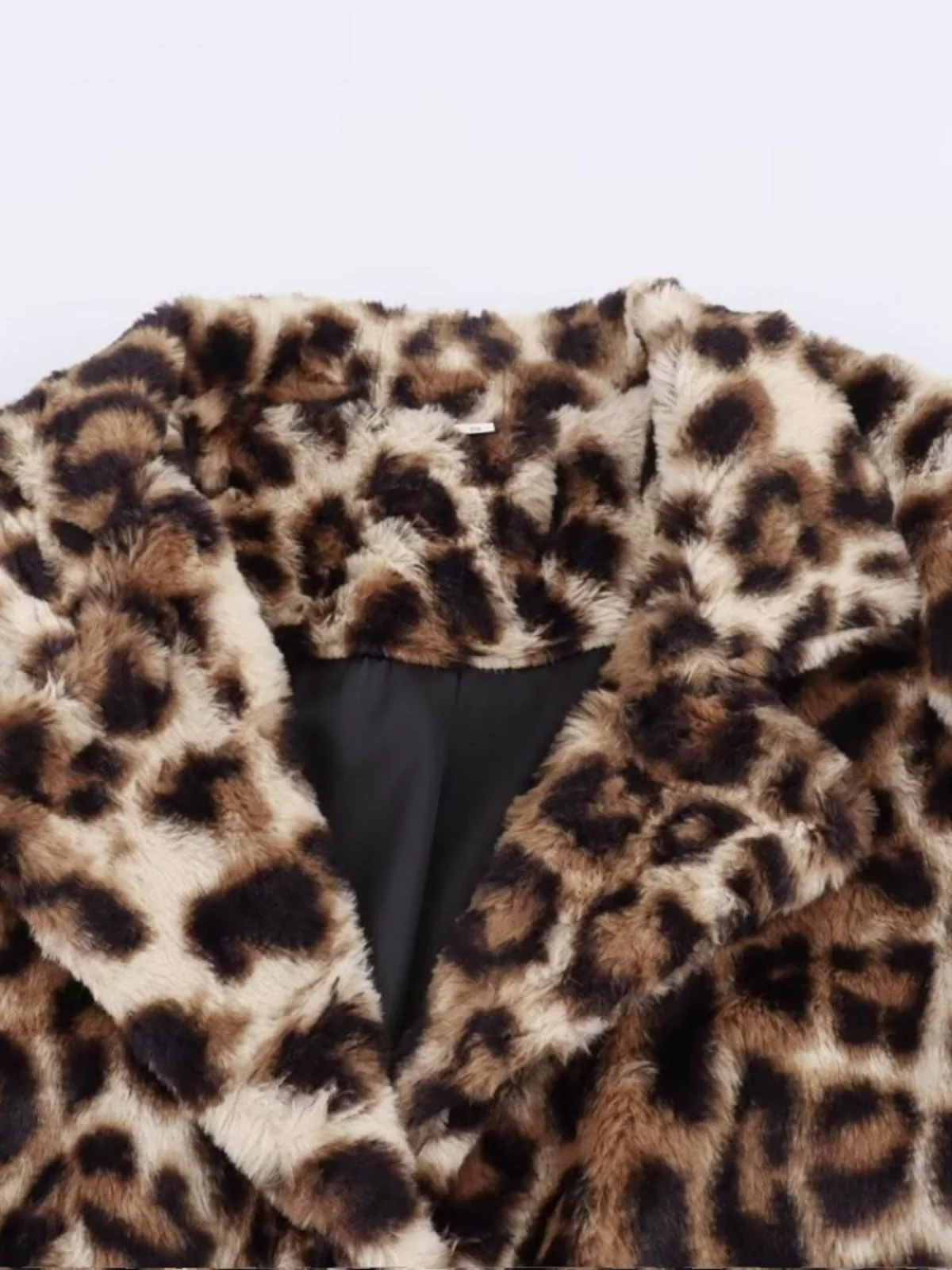 

Thiened Leatherette Mid-Length Leopard Print Open Cardigan Coat for Women Autumn Winter Faion Street Sle Long Sve