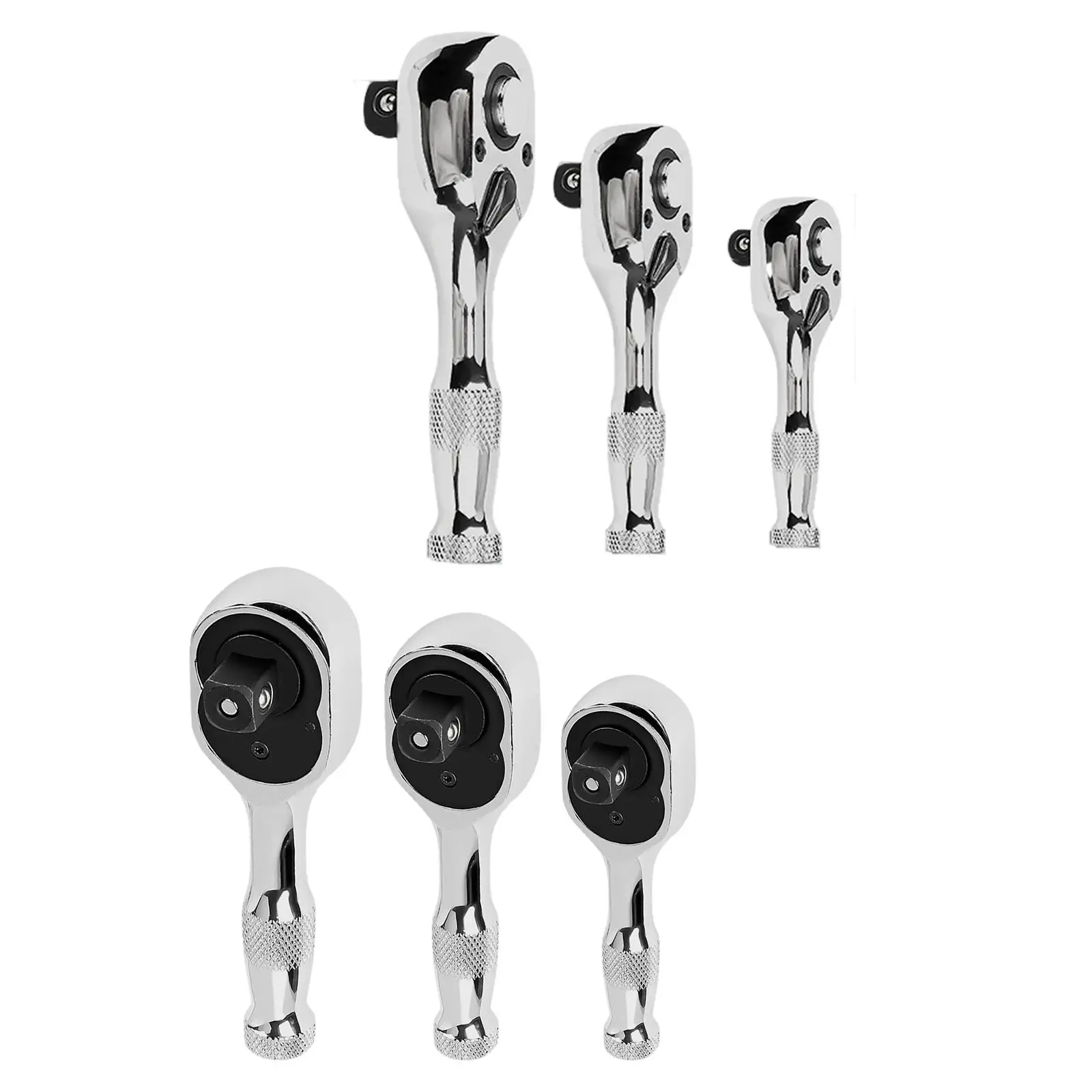 3 Pieces Stubby Drive Ratchet Set Steel Ratchet Wrench Car Repair