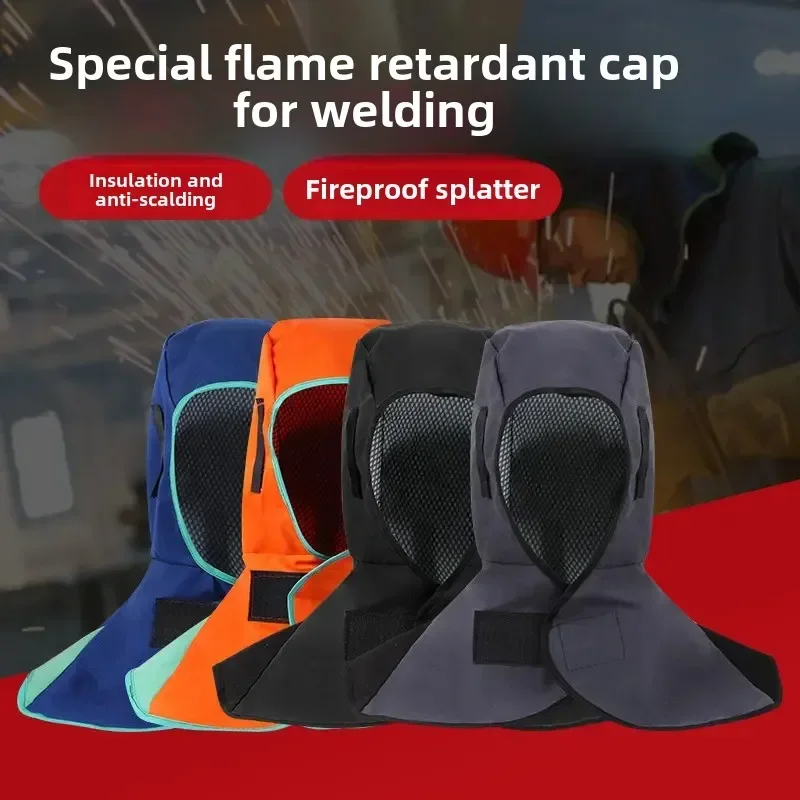 

Professional Flame Retardant Welding Helmet with Shoulder Cape, Anti-Splatter, Fireproof, Breathable Dust-proof Hat