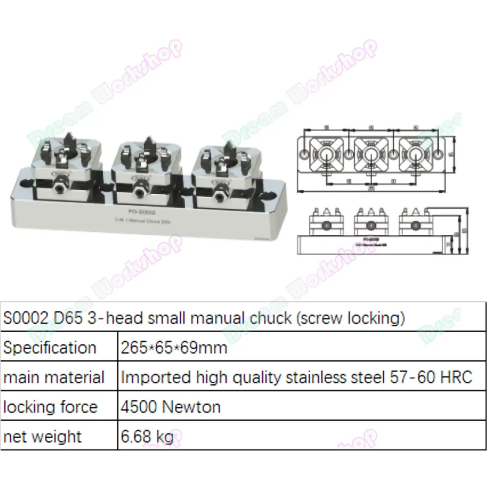 

D100 EDM Machine Reference Chuck EDM Quick Positioning fixture ER interface D80 square pneumatic chuck 3head small manual chuck