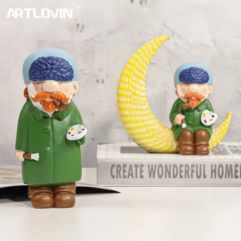 ARTLOVIN Great Artist Sculptures European Classic and Timeless Designs Home Decoration Ornaments Tabletop Figurines Green Color