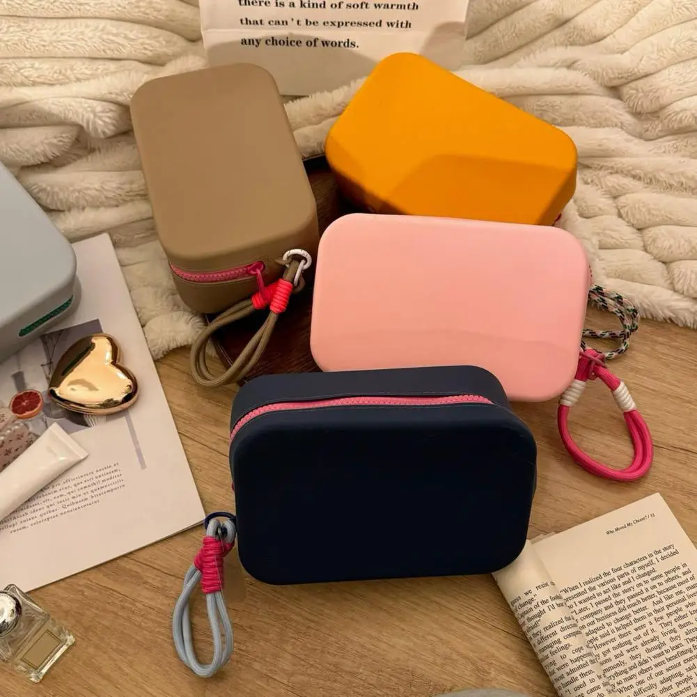Sac de rangement en Silicone, sac de maquillage de grande capacité, pochette de toilette étanche, fermeture à glissière, pochette de maquillage, organisateur de cosmétiques