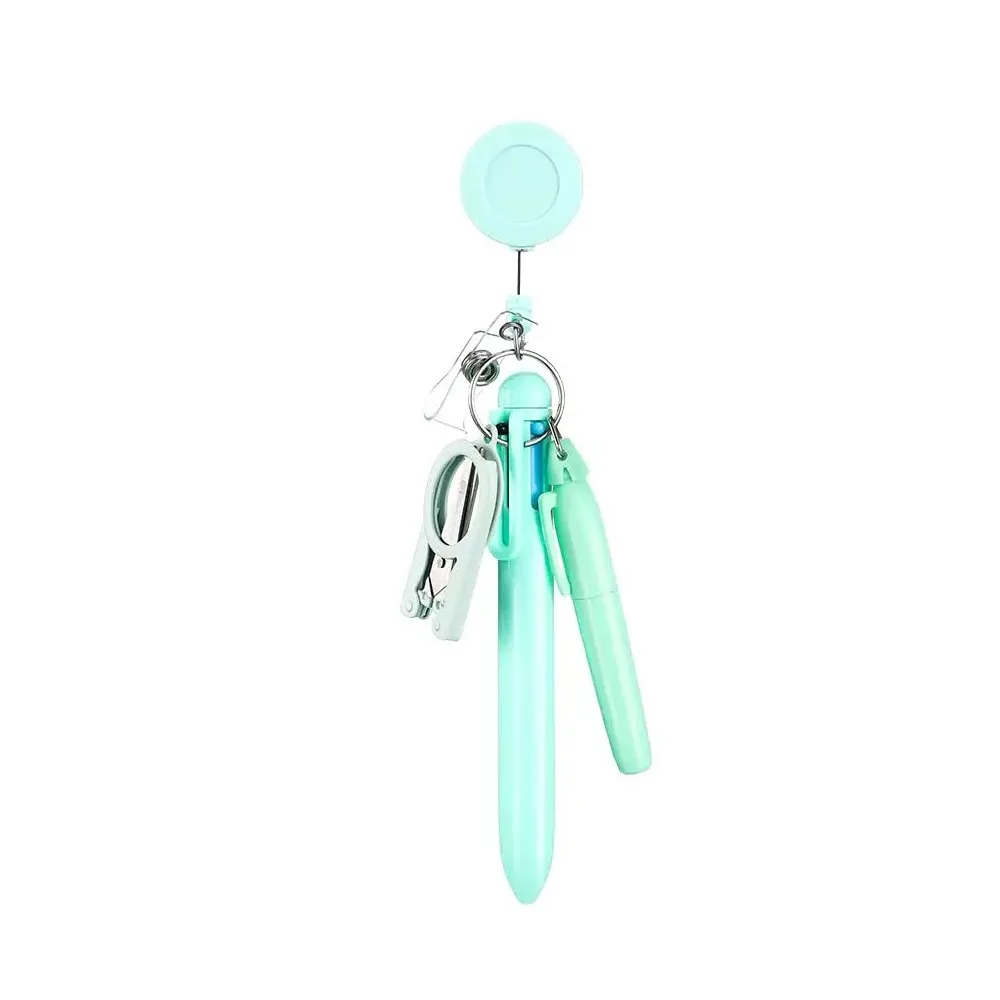 موضة ممرضة مجموعة أقلام ممرضة شارة اكسسوارات صغيرة قابل للسحب الكرة أقلام تمييز شارة كليب سلسلة مفاتيح LED مقص قابل للطي