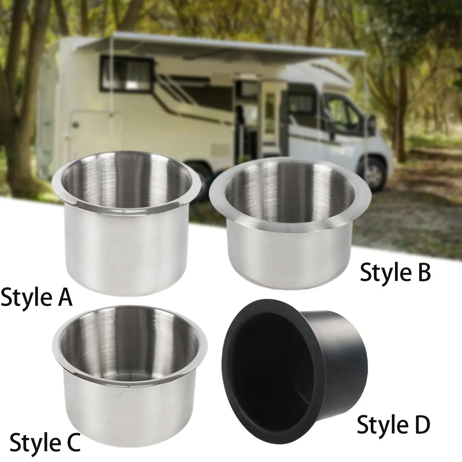 Recessed Drink Cup Holder Metal Cup Drink Holder for Bench Car Camper