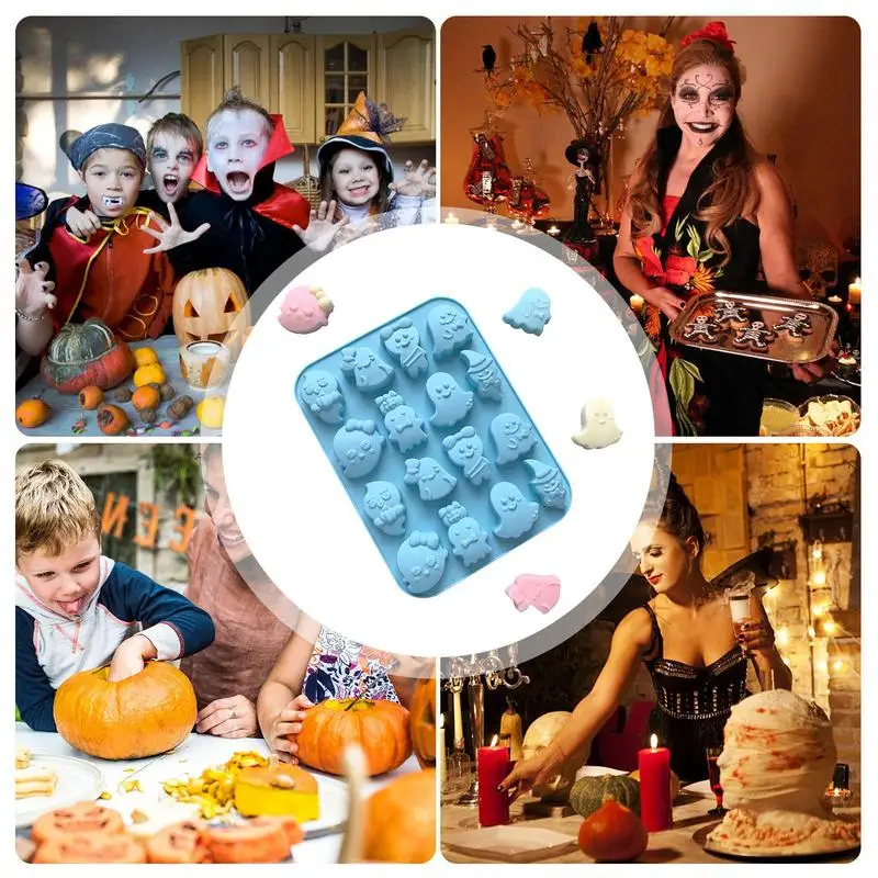 Ghost Fondant Mold Halloween Silicone Baking Mold Smooth Inside Surfaces Dessert Making Tool For Cake Ice Cube Jelly Pudding image 5