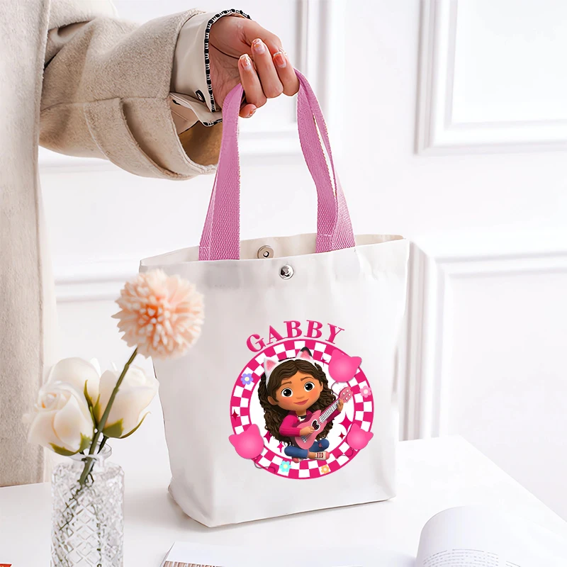 غابي دمية حمل الحقائب للمرأة أنيمي القطط حقائب اليد موضة التسوق السفر مكتب المحمولة حقيبة قماش كيس مزموم هدية عيد ميلاد #1