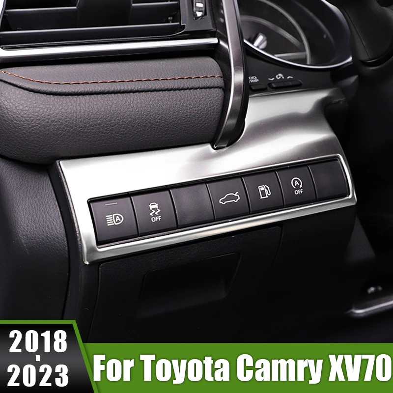 For Toyota Camry XV70 70 2018-2023 Stainless Car Head Lamp Light Switch Headlight Adjustment Knob Panel Control Button Trim