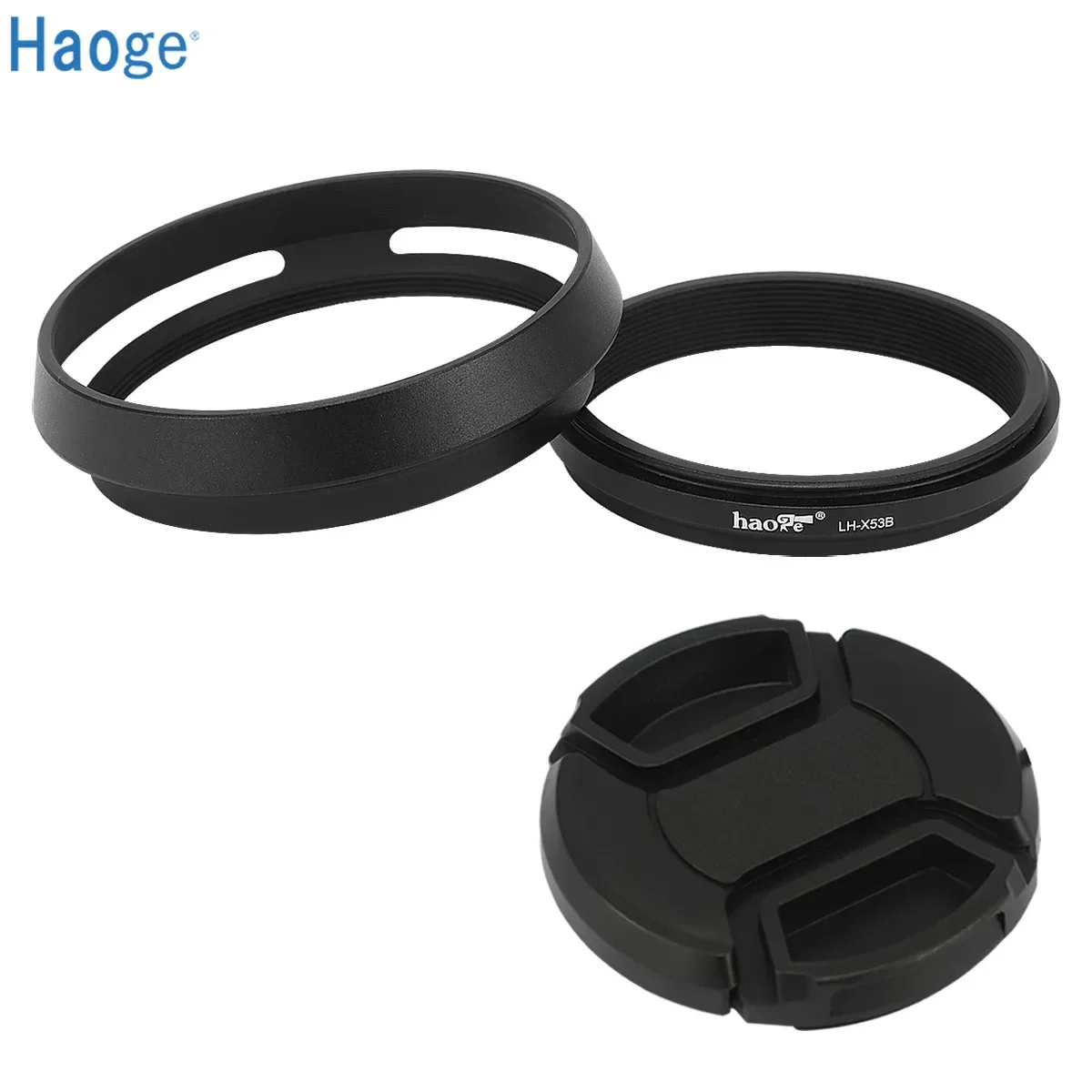 Haoge-cubierta de lente 3 en 1 con anillo adaptador, conjunto de tapa para cámara Fujifilm Fuji X100VI, LH-X53B negro