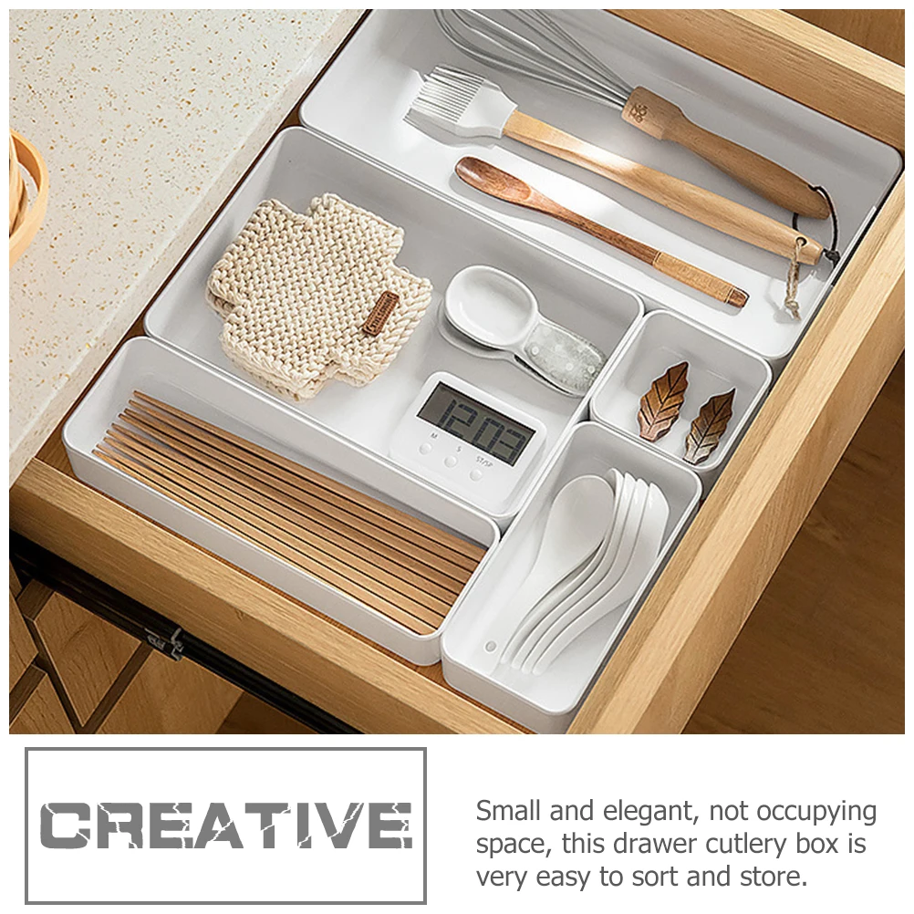 

3pcs Drawer Cutlery Organizer Box Kitchen Utensil Storage Holder Dividers For Spoons Forks Chopsticks Silverware Sturdy Divider