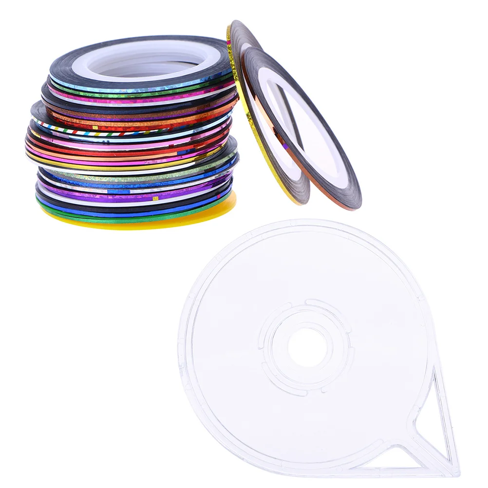 

2Pcs 90 Rolls Nail Art String Tape Stickers Various Colors Professional Effect Gifts for Girls Ladies Manicure