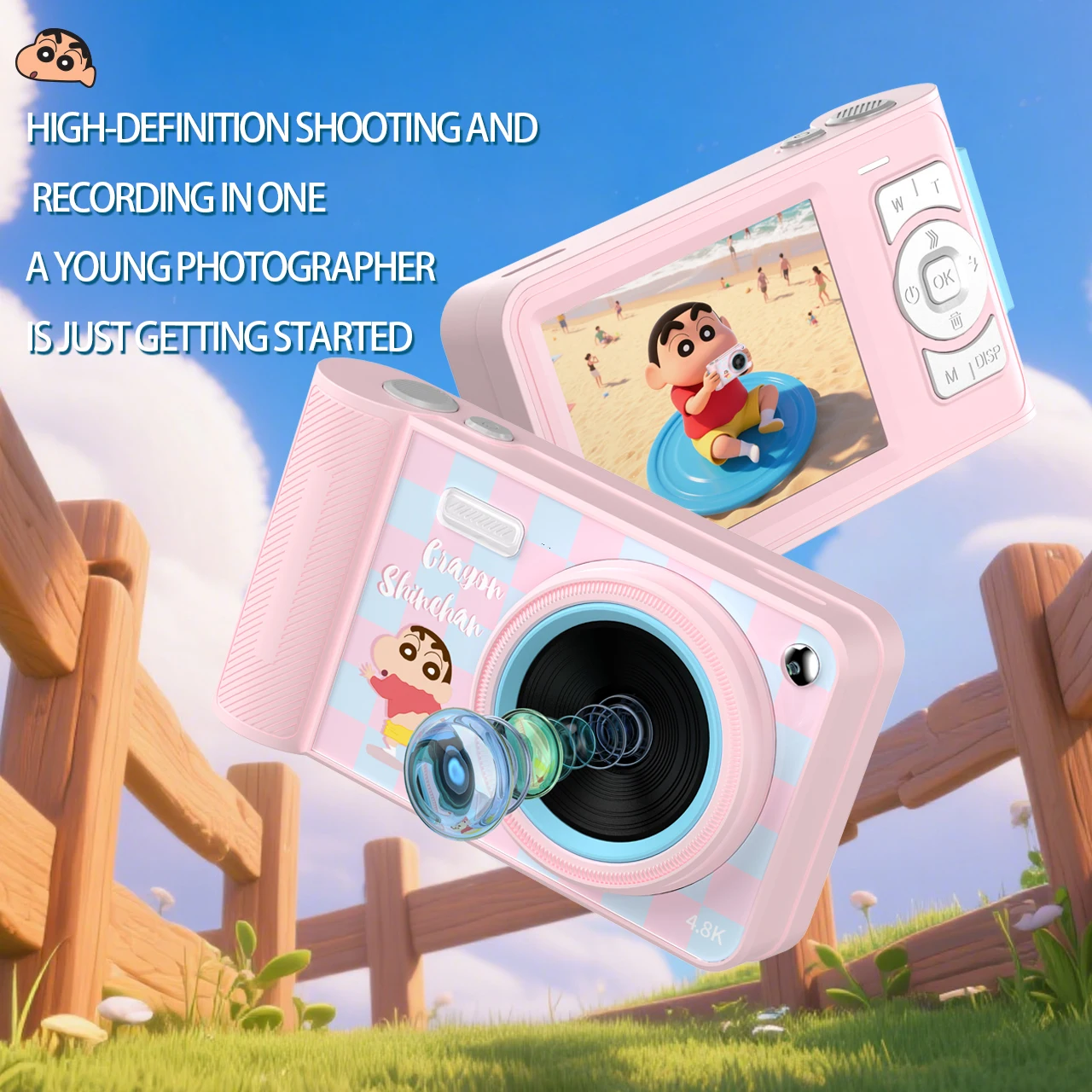 تلوين شينشان 4K ريترو CCD كاميرا رقمية محمولة فلاش كاميرا مزدوجة 16x التكبير التركيز التلقائي ذكي مضاد للاهتزاز #3