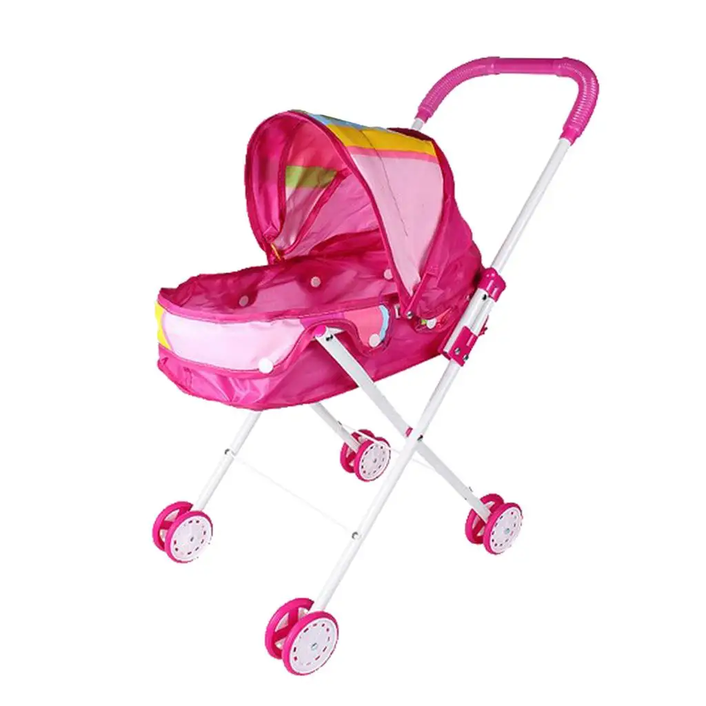 Reborn Baby Kleinkind Möbelspielzeug – faltbarer ABS-Kinderwagen mit drehbaren Rädern
