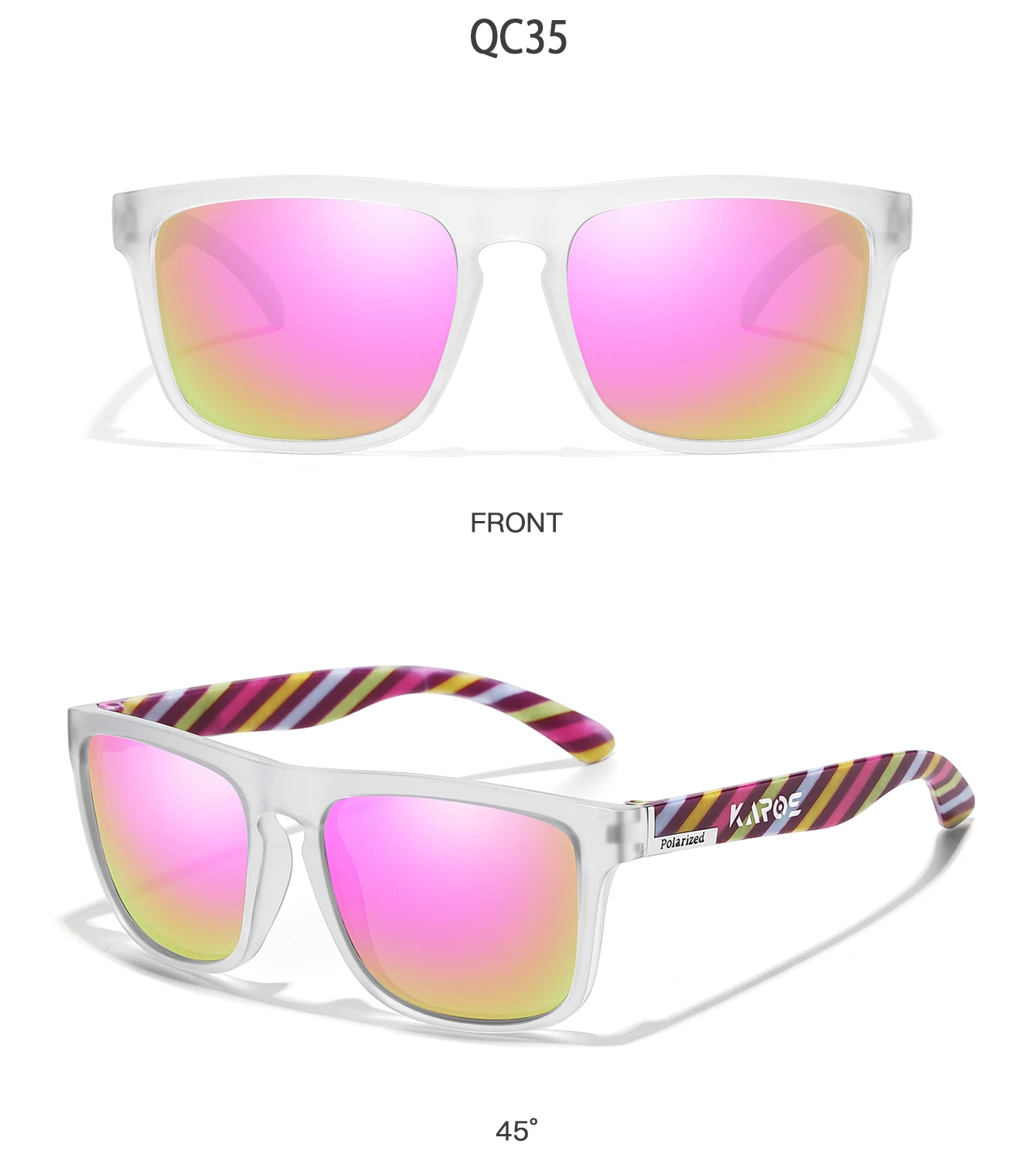 KAROS Männer/Frauen Polarisierte Sonnenbrille Quadratischen Spiegel Marke Design Luxus UV400 Sonnenschirm Unisex Angeln Fahren Radfahren Wandern – Detail 23