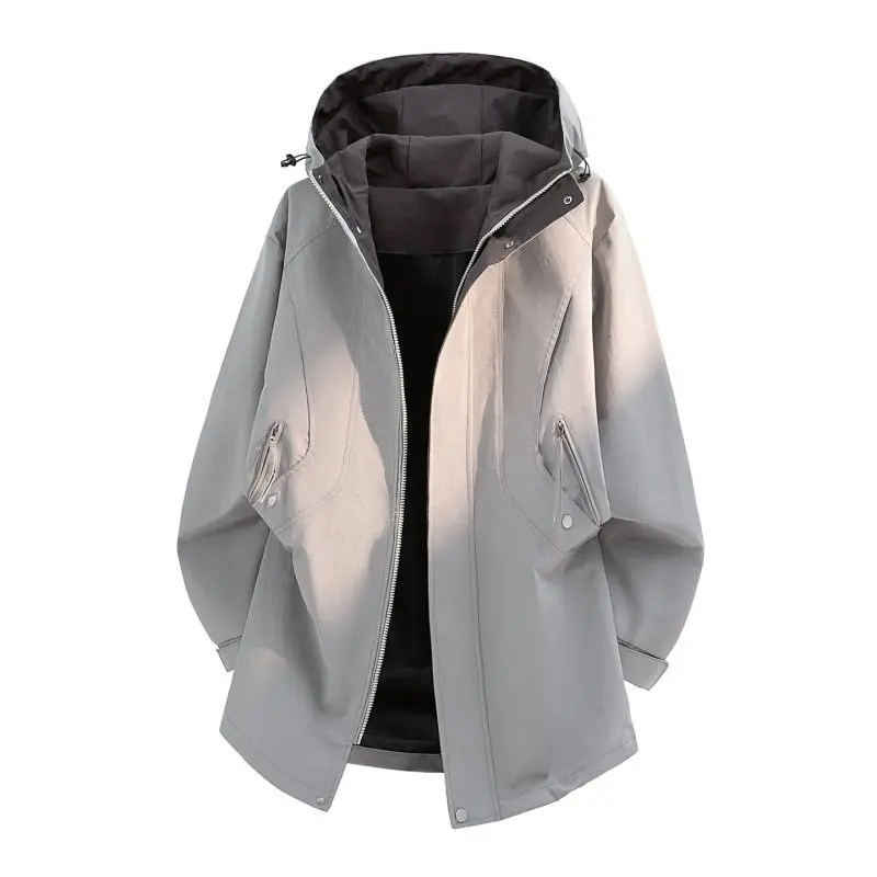 

Новая мужская куртка-пальто в американском ретро-стиле 2026 года, свободного кроя, с капюшоном, универсальная, для весны и осени, модная, трансграничная одежда