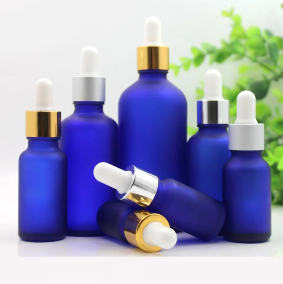 100ml blue/clear/green/brown glass bottle essential oil moisture liquid serum complex recovery skin care cosmetic packing