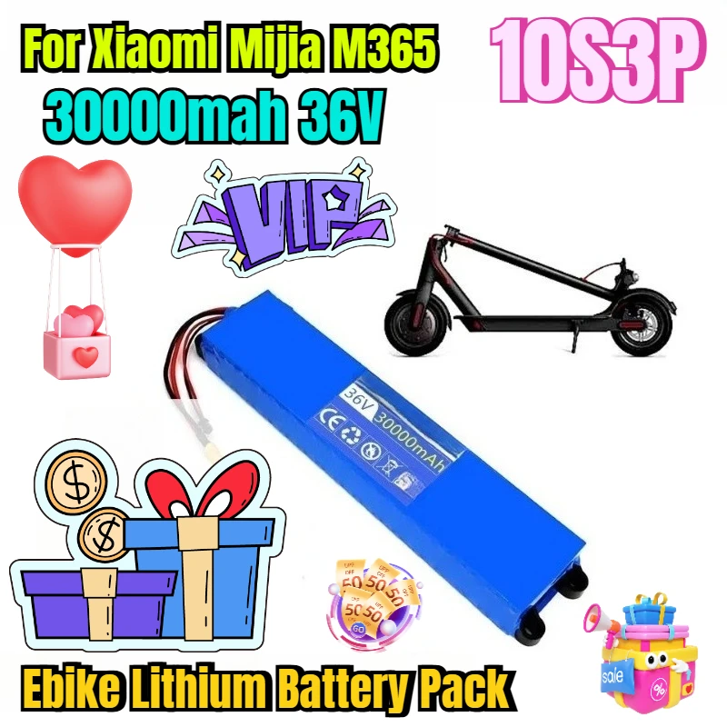 10S3p 30000mah 36v for Xiaomi Mijia M3 65 Ebike Lithium Battery Pack
