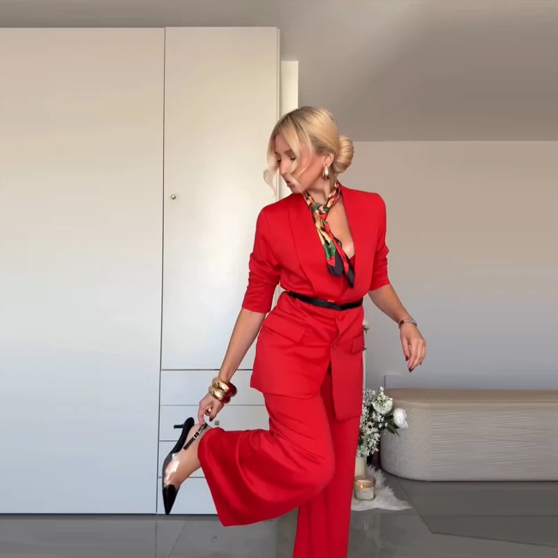 Mode 3 stück Anzug Frauen Ärmellose V-ausschnitt Weste Einreiher Blazer Mantel Gerade Hose 2025 Neue Büro Dame Pendeln Outfit