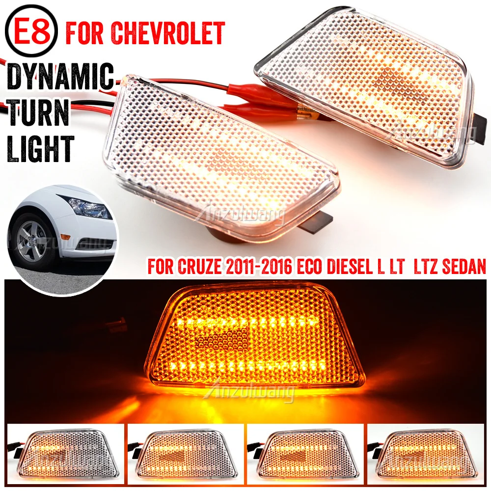 For Chevrolet Cruze Limited Diesel Eco L LS LT LTZ 2011-2016 Canbus Blinker Lamp LED Dynamic Turn Signal Side Marker Light