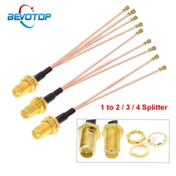 1PCS SMA to IPX Splitter Cable RP-SMA/SMA Female to 2/3/4x RF1 1st Generation Female Jack RG178 Pigtail Antenna Extension Jumper
