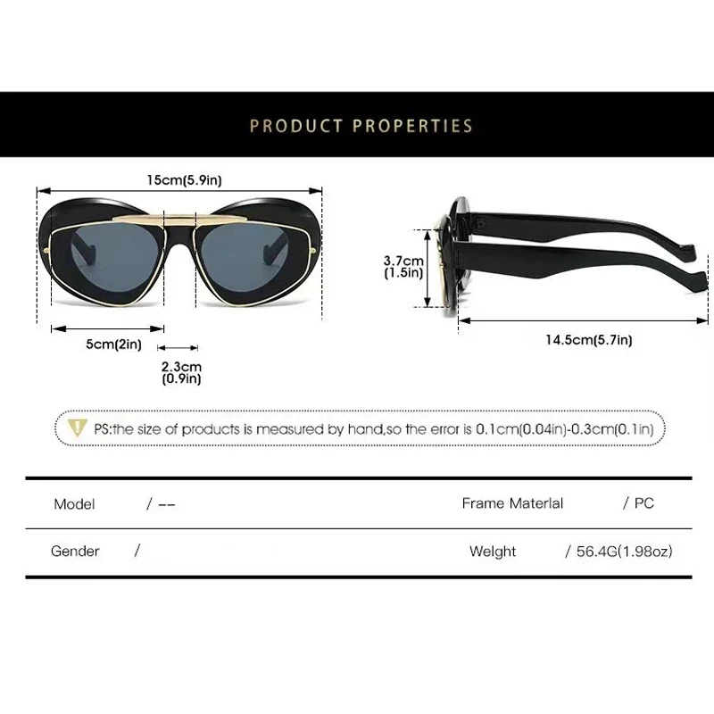 New Y2k Fashion Large Frame Sunglasses Ins Street Shot Cat's Eye Glasses Retro Personality Anti-ultraviolet Sunglasses view 6