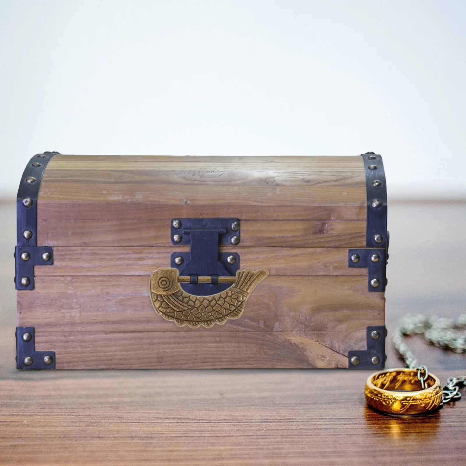 

Durable Suitcase Lock Mini Padlock Fish Shaped Vintage Furniture Lock Zinc Alloy Material Rustproof Padlock