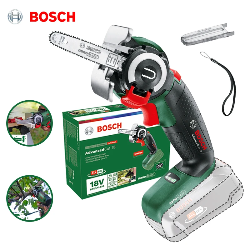 

Bosch 18V Brushless Electric Saw Advanced Cut Mini Chain Saw Handheld Cordless Pruning Chainsaw Home Garden Power Tools