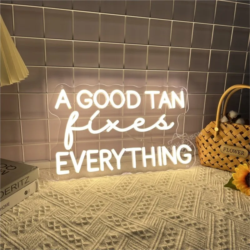 A Good Tan Fixes Everything Neon Sign Bedroom Living Room Decoration LED Lights Room Home Wall Decor Coffee Bar Neon Light Sign