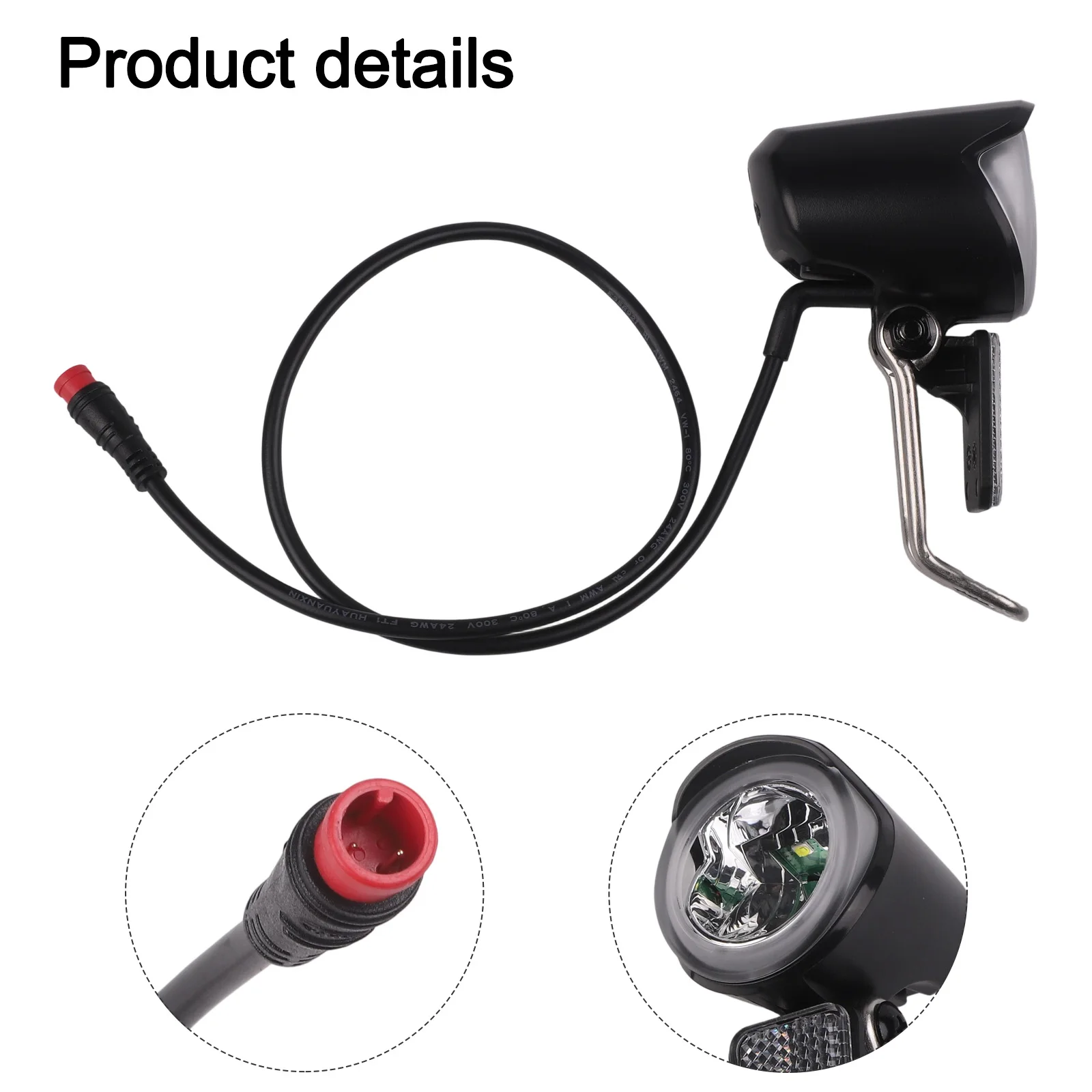 

6V-60V Electric Bike Headlight For Night Riding E-Bike LED-Headlight Bicycle Front Light With Connector Ultra Bright Bike Light