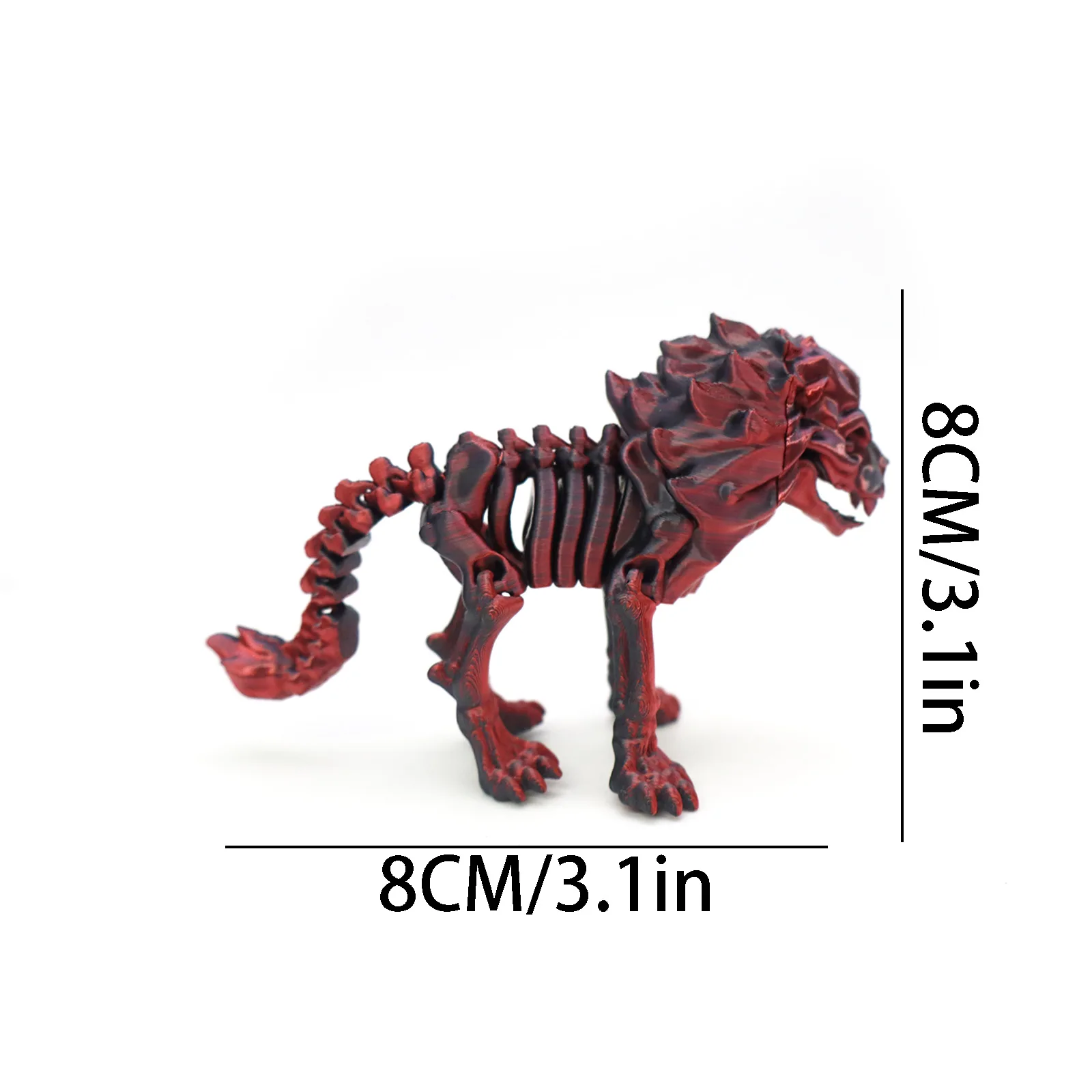 3D 프린팅된 골격 사자 장식품 선물 창의적인 동물 관절 가동 장난감 액션 피규어 장난감 데스크탑 장식품 어린이 선물