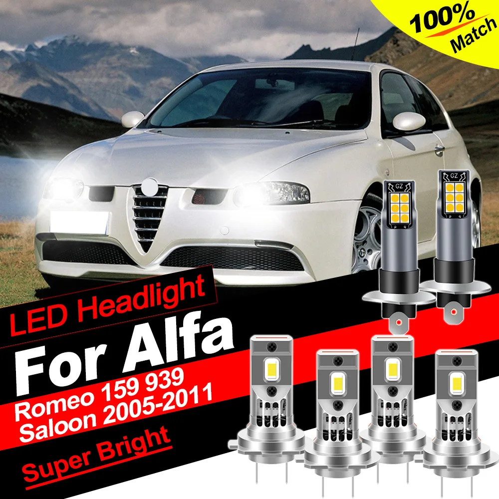 Car LED Headlight Bulbs Headlamp Ampoule LED Fog Light Lamp For Alfa Romeo 159 939 Saloon 2005-2011 2006 2007 Canbus Accessories