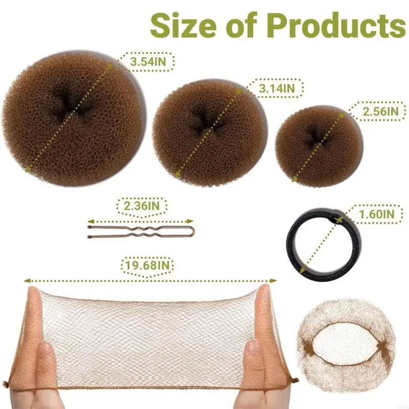 Y88A Nonslip Nylon Hair Modeling Accessory Untuk Rambut Lurus Keriting Keriting Lurus Roti Berantakan Updos Styling Travel