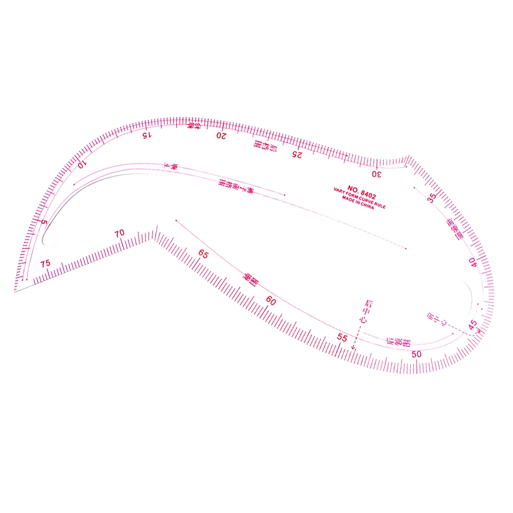 French Curve Metric Shaped Ruler Plastic Metric Ruler Sewing Tool for Sewing Design Drawing Template