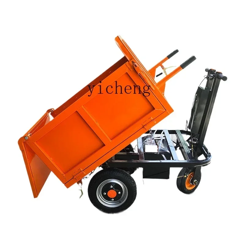 

XX electric hand push construction site gray bucket truck three-wheeled truck breeding feeding dump truck