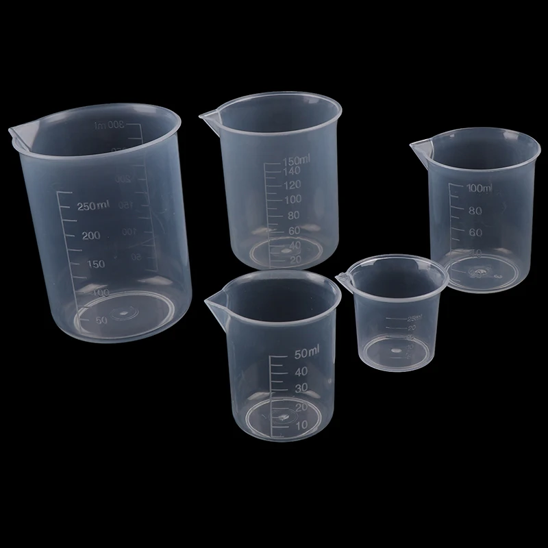 2PCS 250ml/150ml/100ml/50ml/25ml Transparent Kitchen Laboratory Plastic Volumetric Beaker Measuring Cup Measuring Tools New