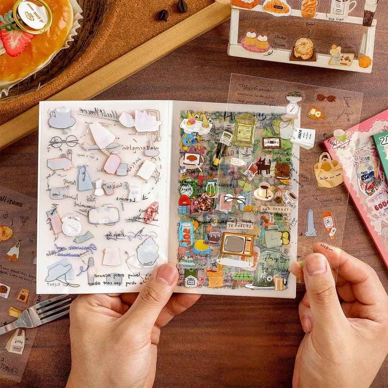 20 Sheets Gourmet Tasting Sticker Book Food Review Decals Scrapbooking DIY Journal Craft Supplies