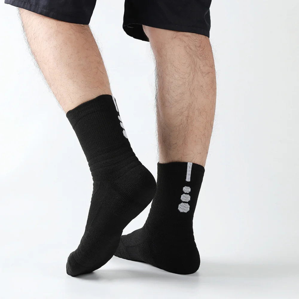 3 paires de chaussettes pour hommes, bas ajustés, basket-ball respirant, sport, chaussettes de cyclisme, évacuation de l'humidité et de la transpiration