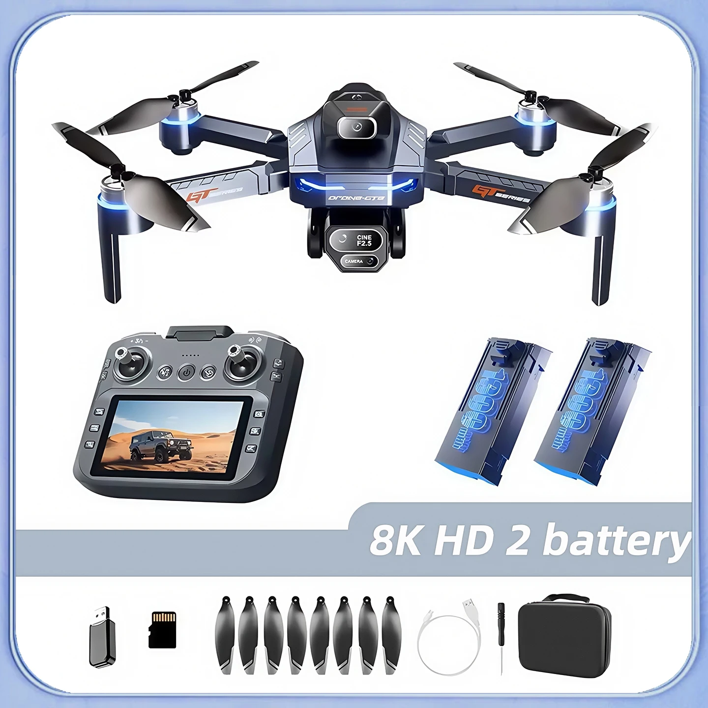 For Genuine GT8 Drone 8K Professional Dual Camera GPS FPV Brushless Motor Optical Flow Hovering Folding Quadcopter RC Dron Toys image 3