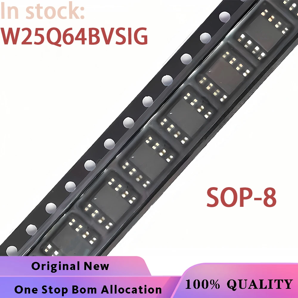 (5-10PCS) 100% New W25Q64BVSIG W25Q64BVSSIG 25Q64BVSIG 25Q64BVSSIG 25Q64 SOP-8 Chipset