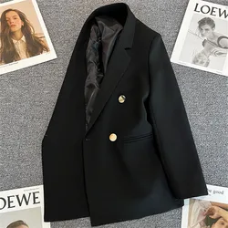 Fashion Casual Blazer For Women 2024 Autumn Spring New In Korean Suit Coat Long Sleeve Lapel Female Formal Clothes Office Lady