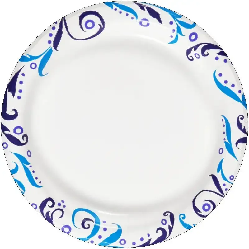 Everyday Strong, Soak Proof, Microwave Safe, Disposable Paper Plates, 10 in, Patterned, 50 Count